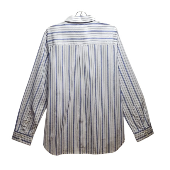 Untuckit Women’s Size 14 Blue Striped Button-Down Shirt – Casual Stretch Cotton - Picture 2 of 7
